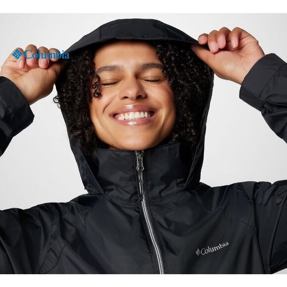 Columbia Womens Switchback IV Jacket Rain Sz M Medium Black Packable Omni-Shield - Picture 5 of 10